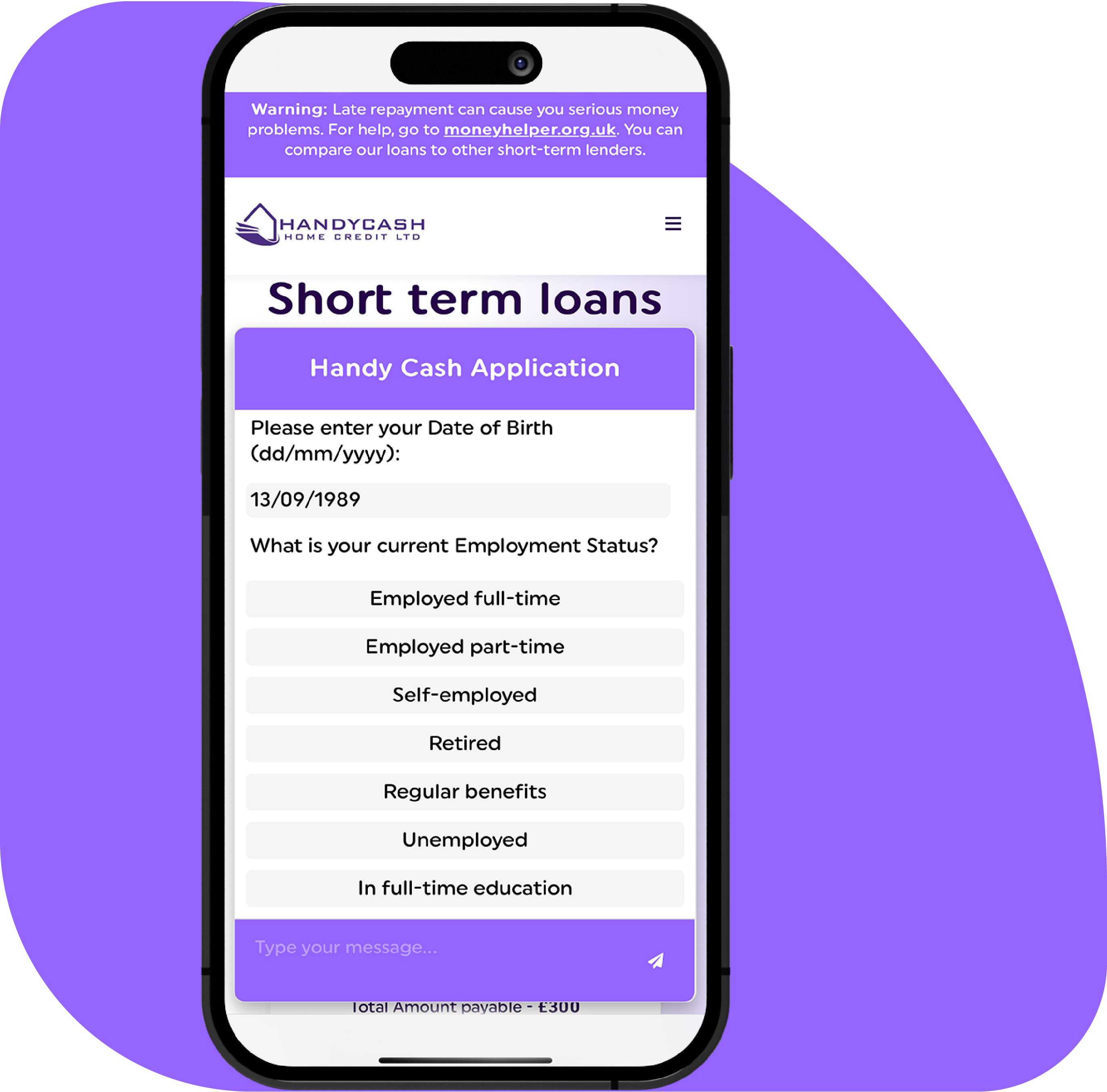 Handy Cash mobile application