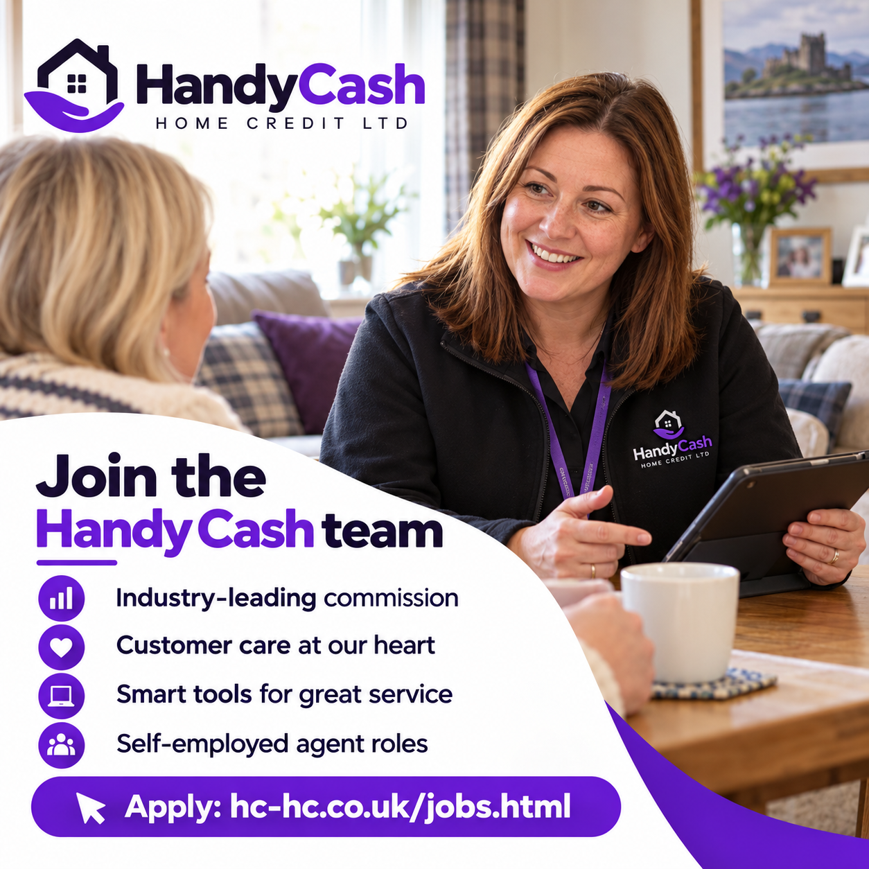 A Handy Cash agent meeting a customer